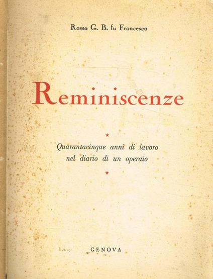 Reminiscenze - copertina