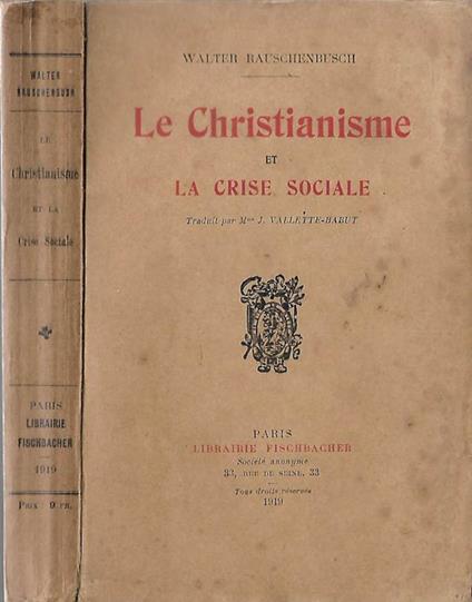 Le Christianisme - Walter Rauschenbusch - copertina