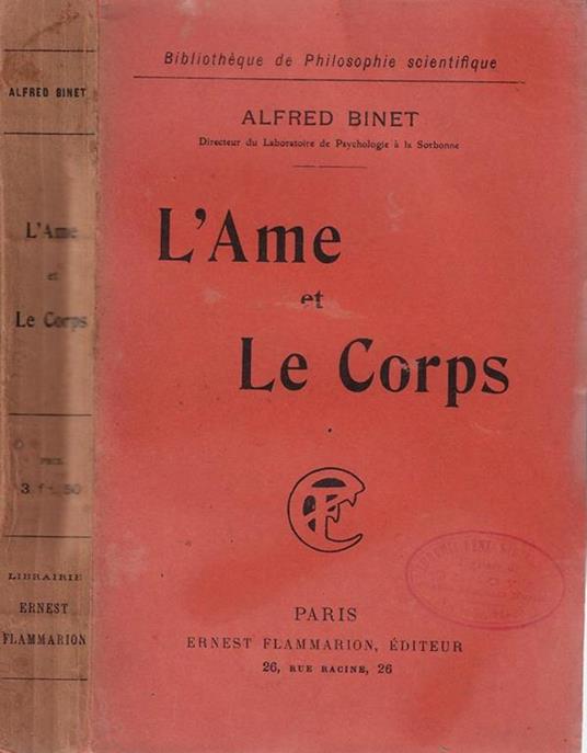L' ame et le corps - Alfred Binet - copertina