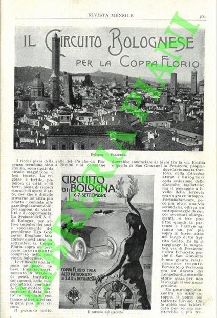 Il Circuito bolognese per la Coppa Florio - Olindo Guerrini - copertina