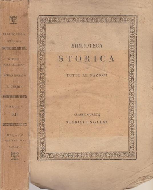 Storia della decadenza e rovina dell'impero romano - copertina