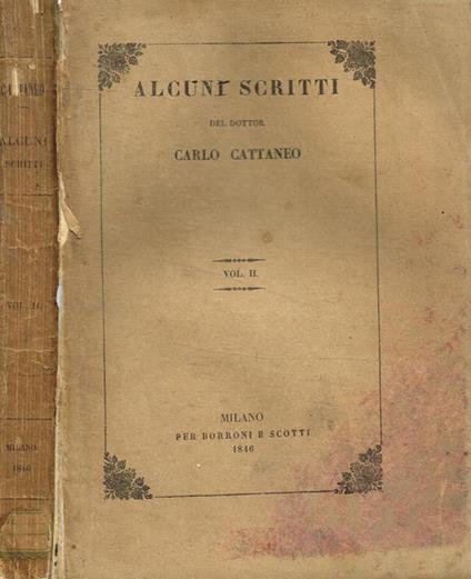 Alcuni scritti del Dottor Carlo Cattaneo vol.II - copertina