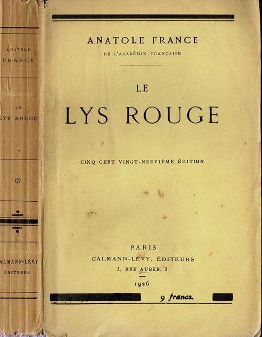 Le Lys Rouge - copertina