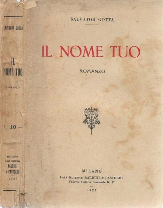 Il nome tuo - copertina