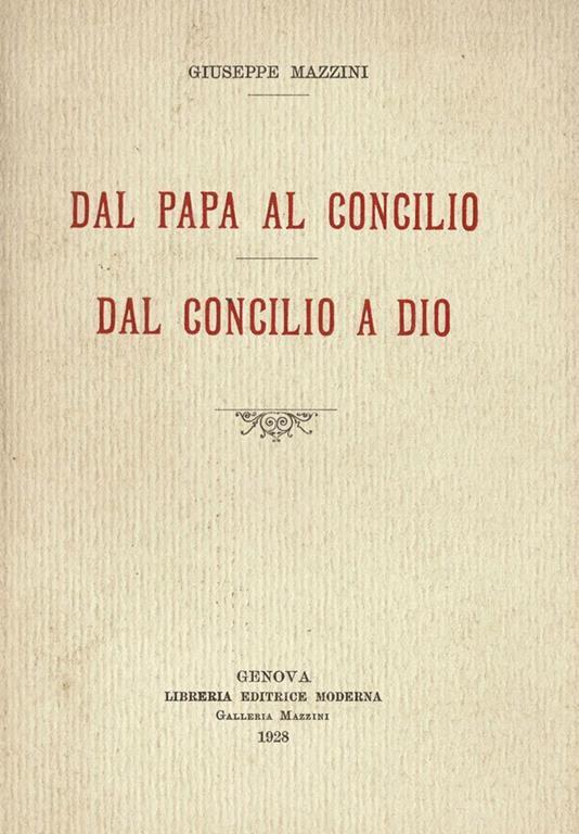 Dal Papa al Concilio, dal Concilio a Dio - copertina