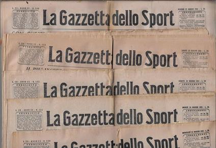 La Gazzetta dello Sport Anno 55 N. 120, 121, 123, 142, 146 - copertina