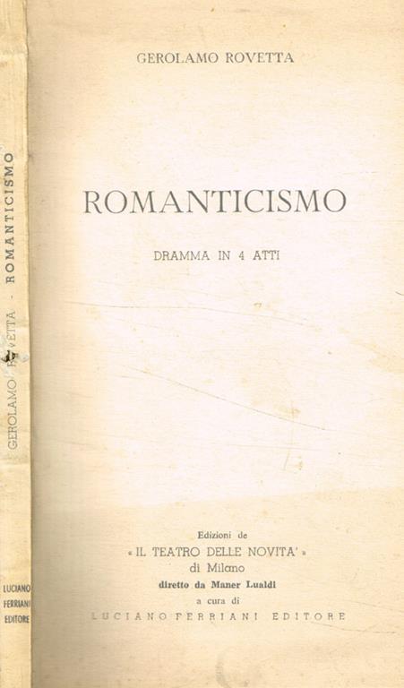 Romanticismo. Dramma in 4 atti - copertina