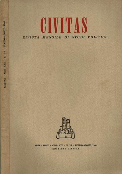 Civitas. Rivista mensile di Studi Politici - copertina