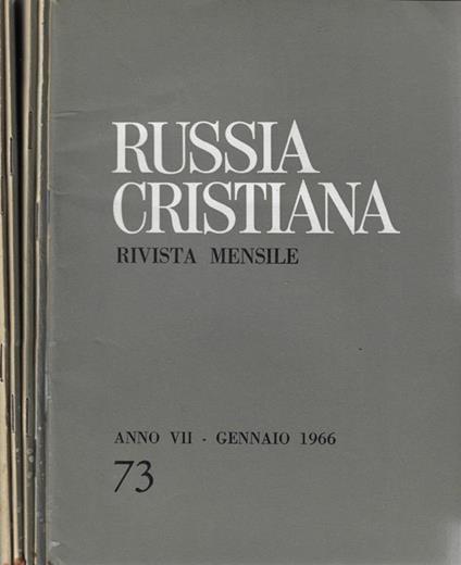 Russia cristiana dal n. 73 al n. 77 Anno 1966 - copertina