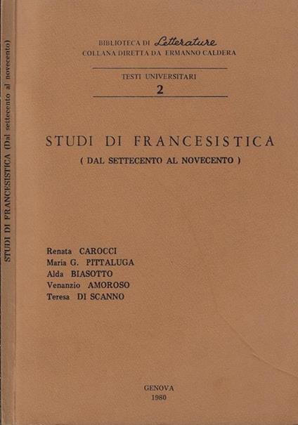 Studi di francesistica. (dal settecento al novecento) - copertina