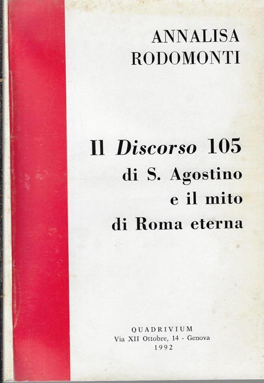 Il discorso 105 di S. Agostino e il mito di Roma eterna - copertina