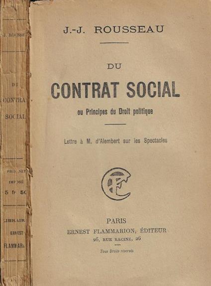 Du contrat social ou principes du droit politique - copertina