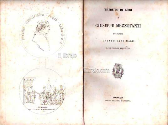 Tributo di Lodi a Giuseppe Mezzofanti bolognese creato cardinale il XII febbraio 1838 - copertina