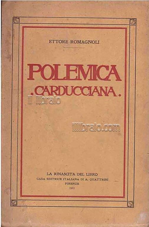 Polemica carducciana - Emilio Romagnoli - copertina