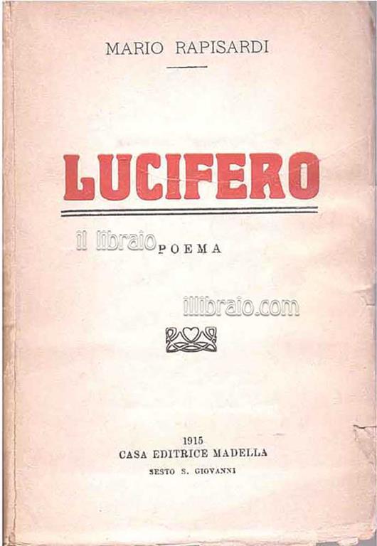 Lucifero - Mario Rapisardi - copertina