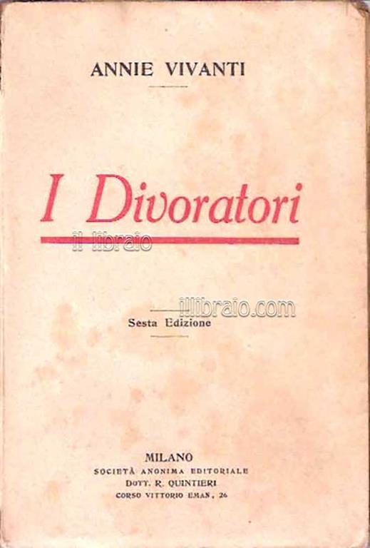 I divoratori - Annie Vivanti - copertina