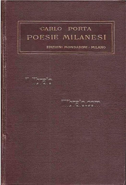 Poesie milanesi - Carlo Porta - copertina