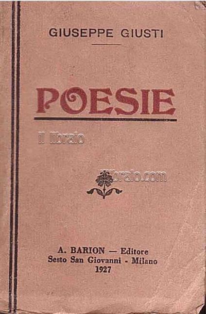 Poesie edite ed inedite - G. Giusti - copertina