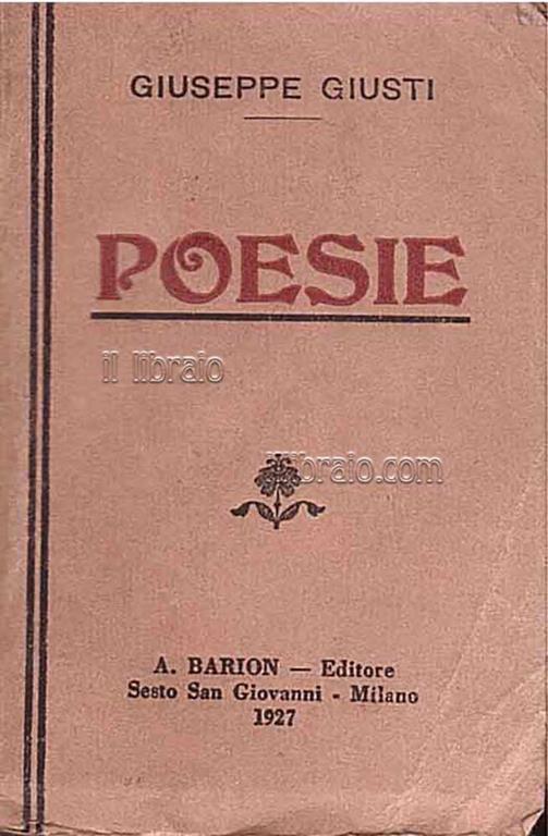 Poesie edite ed inedite - G. Giusti - copertina