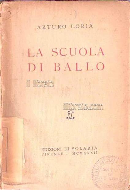 La scuola di ballo - Achille Loria - copertina