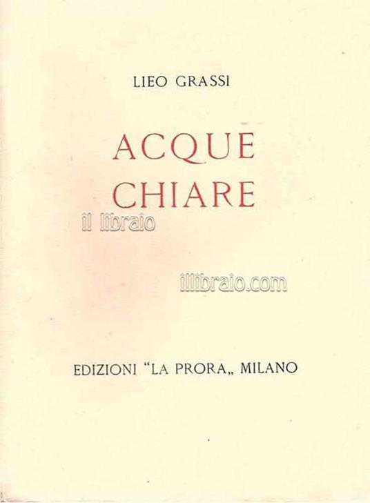 Acque chiare - Lauro Grassi - copertina