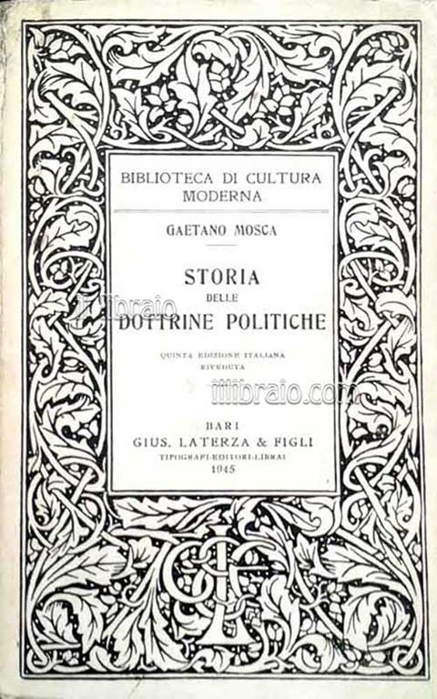 Storia Delle Dottrine Politiche - G. Mosca - copertina