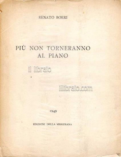 Più non torneranno al piano - copertina