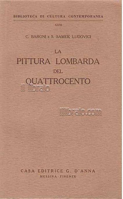 La pittura lombarda del Quattrocento - Carlo Baroni - copertina