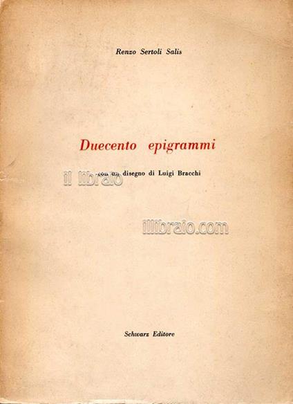 Duecento epigrammi - Renzo Sertoli Salis - copertina