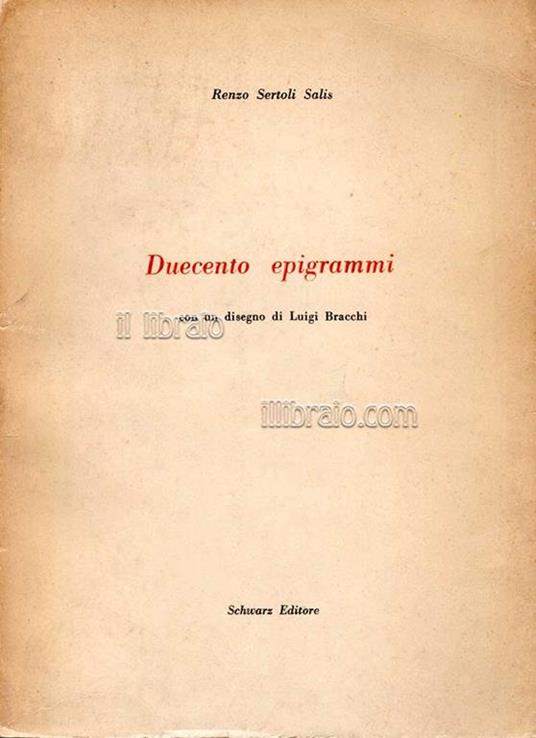 Duecento epigrammi - Renzo Sertoli Salis - copertina