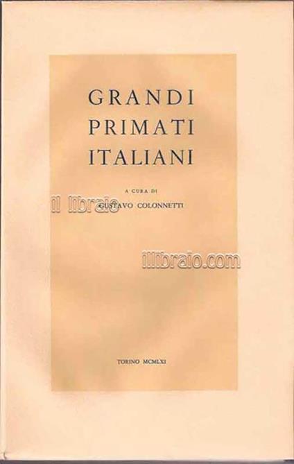 Grandi primati italiani - Gustavo Colonnetti - copertina