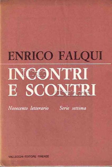 Incontri e scontri - Emilio Falqui - copertina