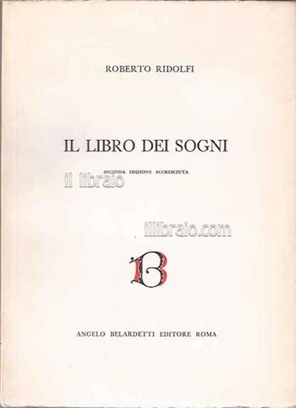 Il libro dei sogni - Ridolfi Ridolfi - copertina