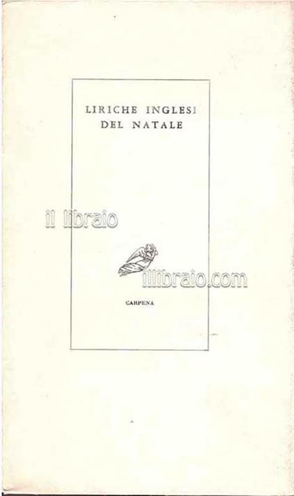 Liriche inglesi del Natale - copertina