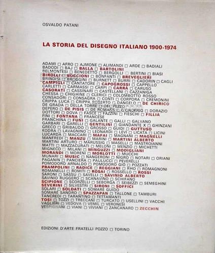 La storia del disegno italiano 1900 - 1974 - Osvaldo Patani - copertina