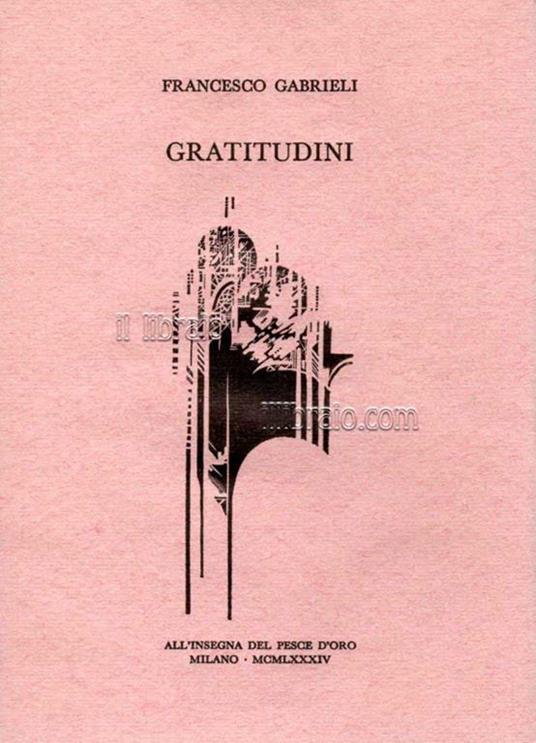 gratitudini - Francesco Gabrieli - copertina