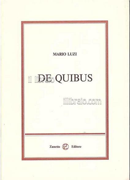 De quibus - M. Luzi - copertina