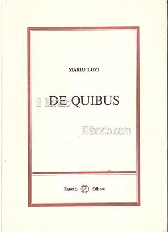 De quibus - M. Luzi - copertina