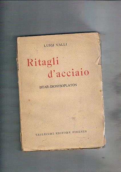 Ritagli d'acciaio. Istar-Dionysoplaton - Luigi Valli - copertina