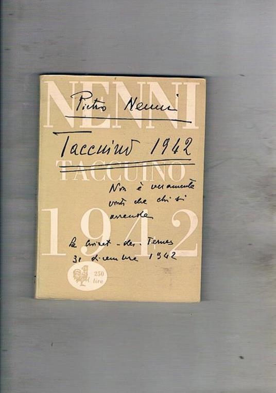 Taccuino 1942 - Pietro Nenni - copertina