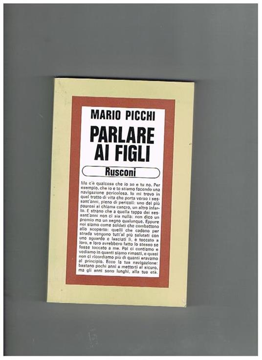 Parlare ai figli - Mario Picchi - copertina