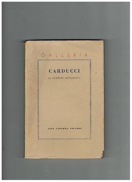 Carducci - Aurelio Minghetti - copertina