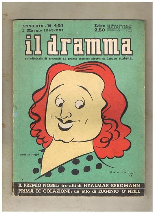 Il Dramma quindicinale di commedie di grande successo n° 401 maggio 1943 - copertina