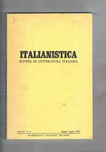 Italianistica, rivista di letteratura italiana quadrimestrale n° mag-ago 1981. Sul testo di tre poesie di Alessandro Braccesi philosophy and mimesis in Michelangelòs poems curiosità romanesche nelle Note Azzurre2 di carlo Dossi ecc