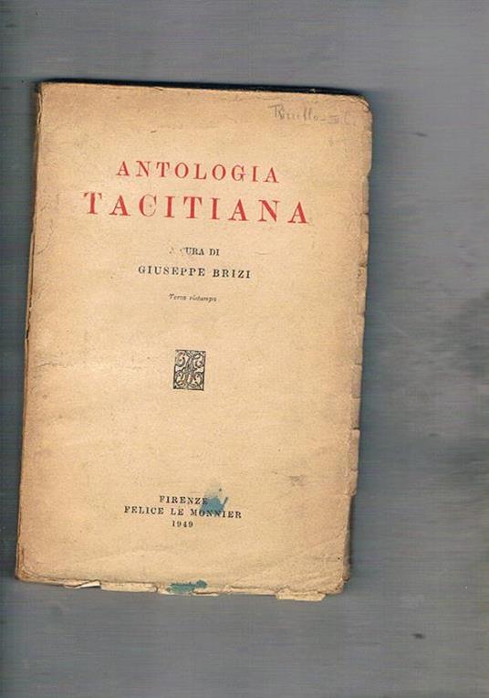 Antologia tacitiana. Note in italiano - copertina