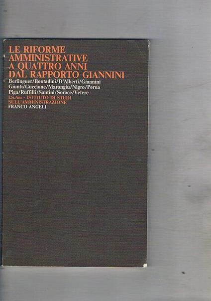 Le riforme amministrative a quattro anni dal rapporto Giannini - copertina