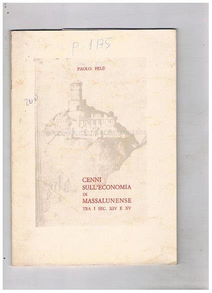 Cenni sull'economia di Massalunense tra i sec. XIV e XV - Paolo Pelù - copertina