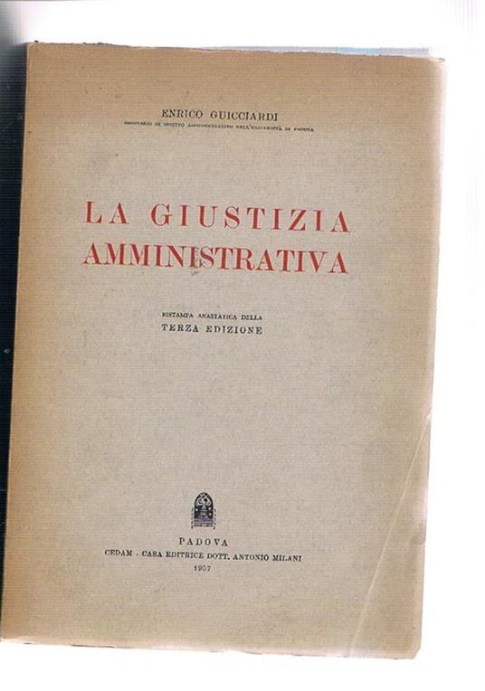 La giustizia amministrativa - Enrico Guicciardi - copertina