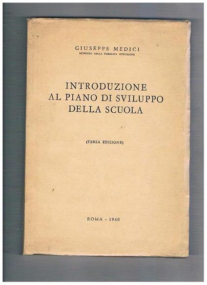 Introduzione al piano di sviluppo della scuola - Giuseppe Medici - copertina