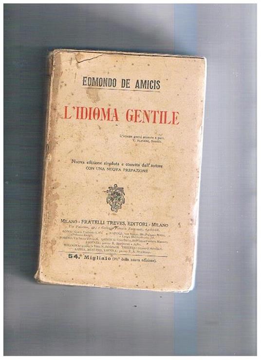 L' idioma gentile - Edmondo De Amicis - copertina